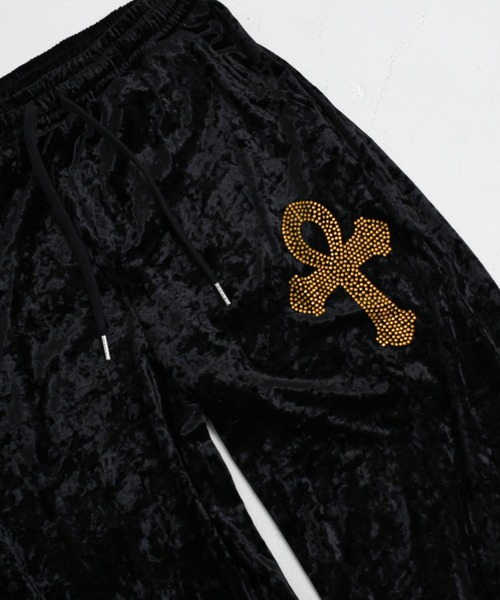 パンツ A'GEM/9 × .kom 「A'GEM/9/エージェムナイン」 Ed Hardy ベロアパンツ レディース メンズの画像