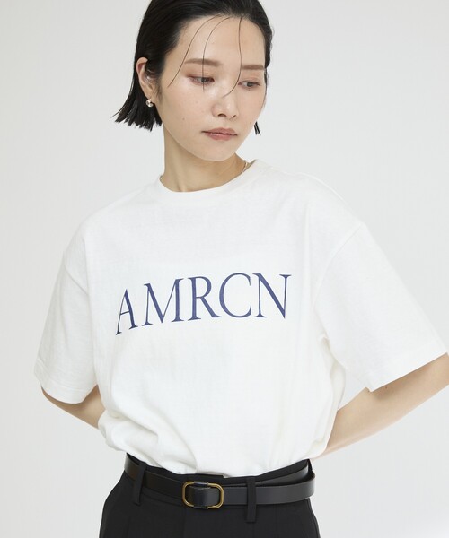 AMERICANA（アメリカーナ） 半袖Tシャツ ONE SIZE ホワイト レディース