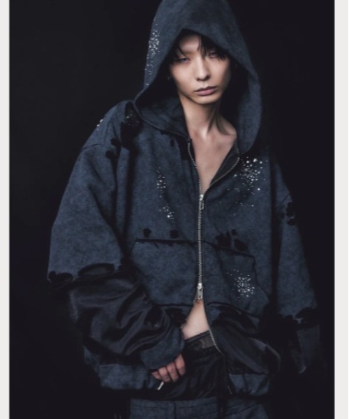 neith.　パーカー Layered Crush Hoodie(Camo×Gray) – neith.onlinestore