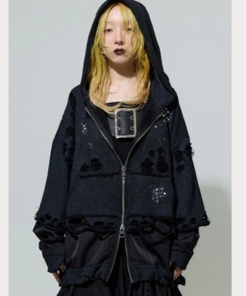 neith.（ネイス） パーカー neith./ネイス/Meteor Crush Hoodie(Black
