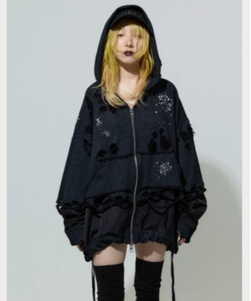 neith.（ネイス） パーカー neith./ネイス/Meteor Crush Hoodie(Black