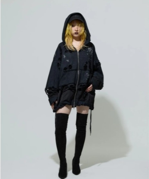 neith.（ネイス） パーカー neith./ネイス/Meteor Crush Hoodie(Black