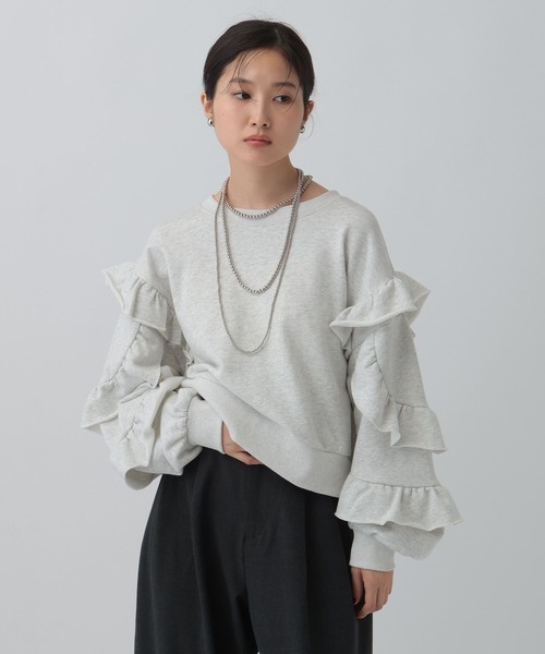 LEPSIM（レプシィム） tシャツ 袖フリルプルオーバー 591774