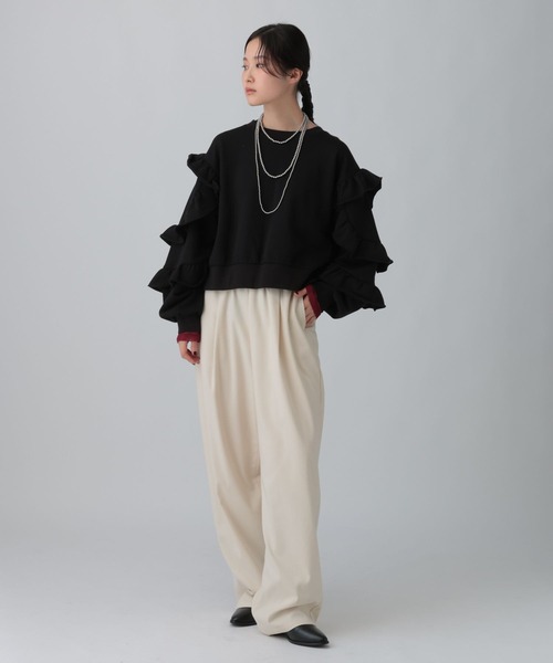 LEPSIM（レプシィム） tシャツ 袖フリルプルオーバー 591774