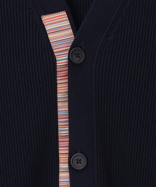 【新品】Paul Smith ブラック カーディガン ストライプ袖　M 35 無料ラッピング】 ポールスミス Paul Smith カーディガン Stripe Bar