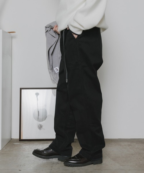 RHC ブラック チノパン ROOP TOKYO チノパン ウェビングベルト付き テーパード ブラック