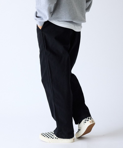 ROOP TOKYO チノパン ウェビングベルト付き テーパード ブラック