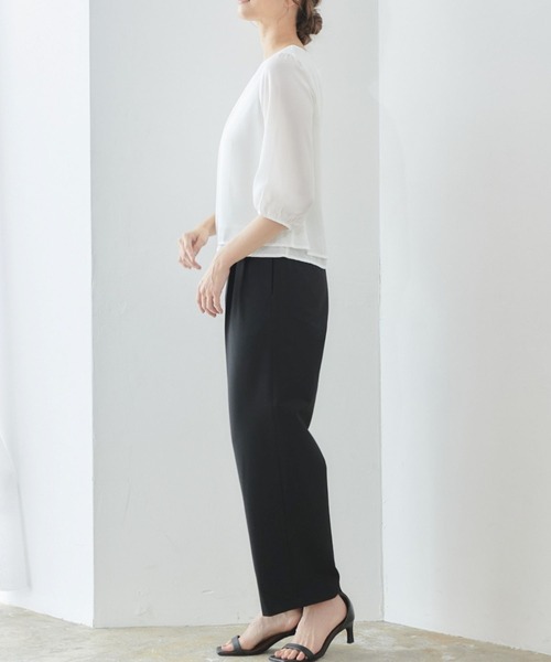 「RIRIYANO」 7分袖ブラウス SMALL ネイビー レディース_画像2