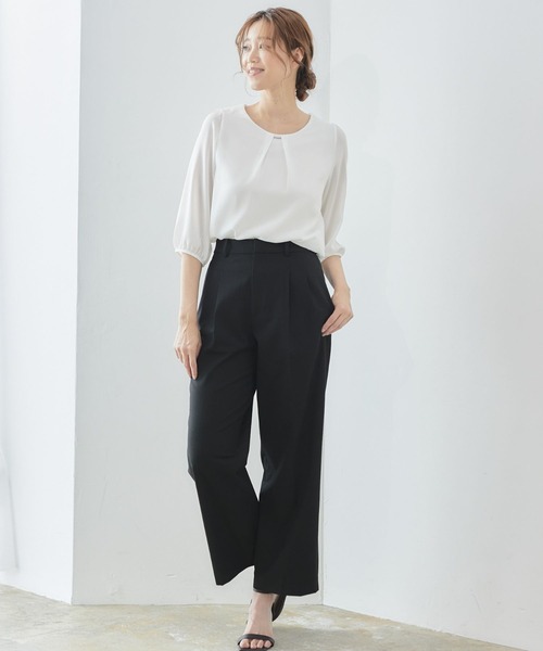 「RIRIYANO」 7分袖ブラウス SMALL ネイビー レディース_画像5