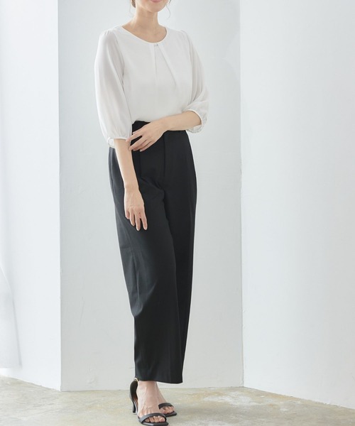 「RIRIYANO」 7分袖ブラウス SMALL ネイビー レディース_画像6