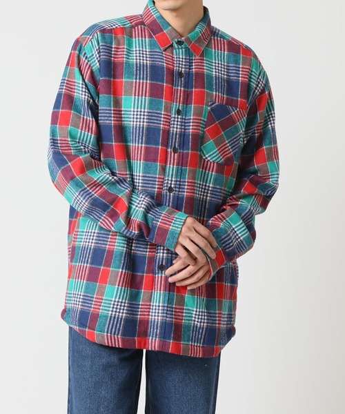 ARCADE（アーケード） シャツ アウター感覚の裏ボア チェック