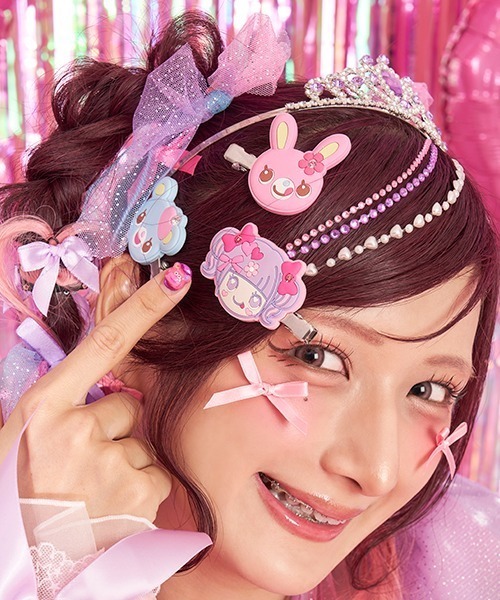 mezzo piano ヘアクリップ 「しなこちゃん」前髪クリップ2個セット