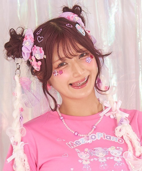 mezzo piano ヘアクリップ 「しなこちゃん」前髪クリップ2個セット