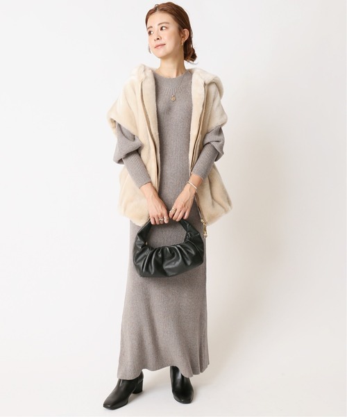 「U by SPICK&SPAN」 ニットワンピース FREE グレー レディース_画像2