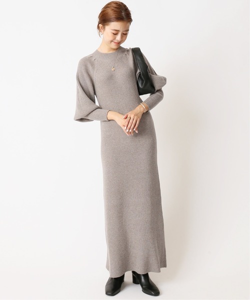 「U by SPICK&SPAN」 ニットワンピース FREE グレー レディース_画像3