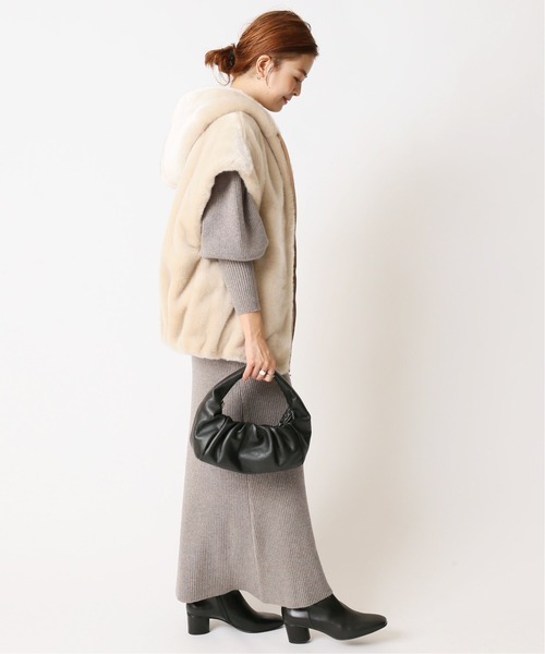 「U by SPICK&SPAN」 ニットワンピース FREE グレー レディース_画像6