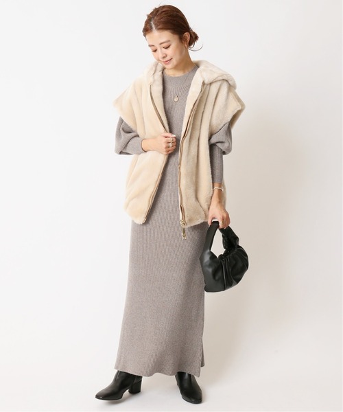 「U by SPICK&SPAN」 ニットワンピース FREE グレー レディース_画像7