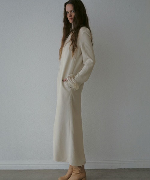 「ETRE TOKYO」 長袖ワンピース M ライトベージュ レディース_画像4