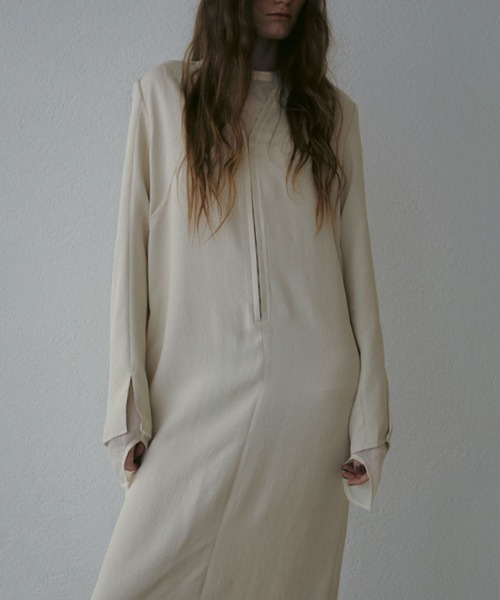 「ETRE TOKYO」 長袖ワンピース M ライトベージュ レディース_画像5
