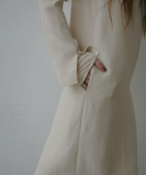 「ETRE TOKYO」 長袖ワンピース M ライトベージュ レディース_画像7