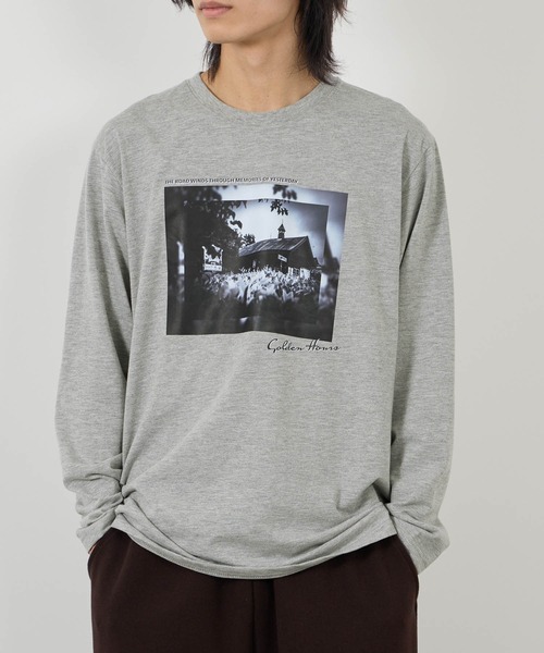 tシャツ T-GRAPHICS フォトプリント長袖Tシャツ メンズ レディース