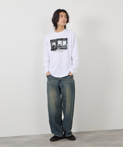 tシャツ T-GRAPHICS フォトプリント長袖Tシャツ メンズ レディース