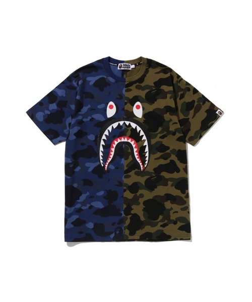 A BATHING APE（アベイシングエイプ） tシャツ SPLIT CAMO SHARK TEE