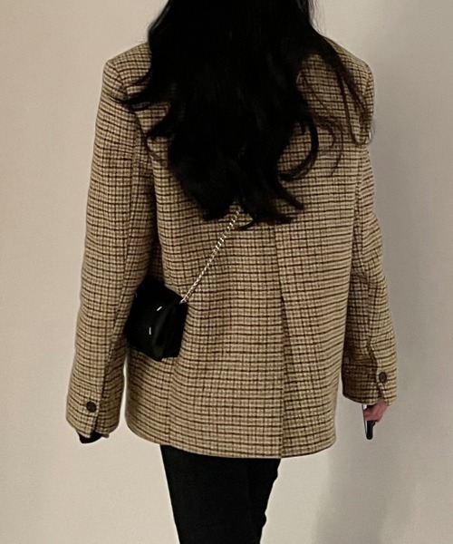美品　セオリー 千鳥格子 テーラードジャケット サイズ8 美品 セオリー テーラードジャケット 千鳥格子柄 レディース SIZE 0