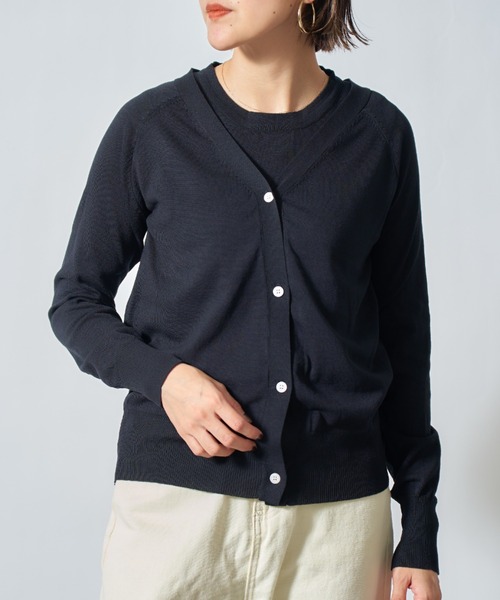 「MAISON BREEZE」 ニットアンサンブル FREE ブラック レディース_画像2