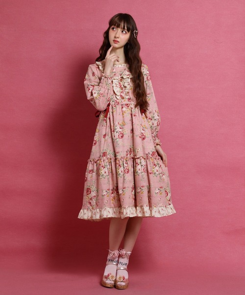 美品　MILK ミルク ベリーズドレス　いちご柄 ワンピース フリル レース MILK（ミルク） ワンピース Rosie rose ドレス : ZOZOTOWN Yahoo!店