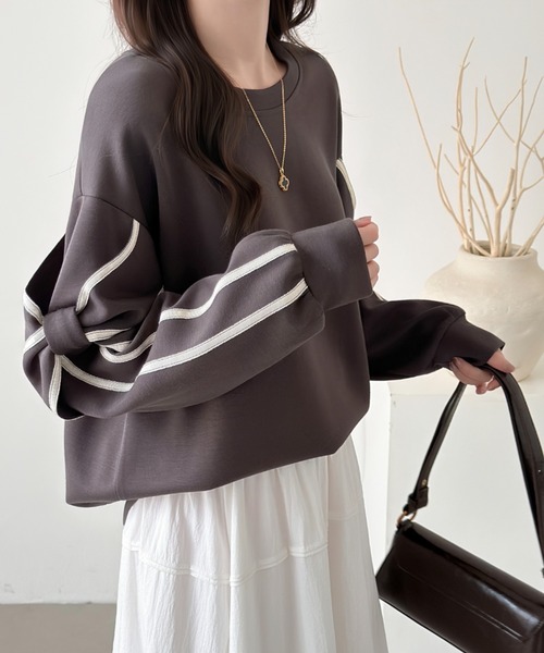 ABITOKYO（アビトーキョー） トレーナー スウェット 袖リボンデザイン