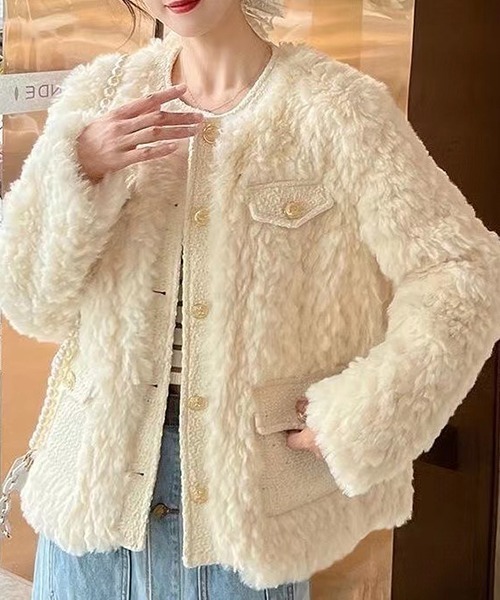 「gossip！ロサンゼルス」 ノーカラージャケット X-LARGE オフホワイト レディース_画像7