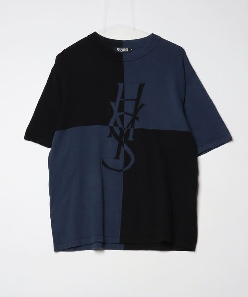 HYSTERIC GLAMOUR 半袖ニット ブラック ロゴ グラフィック HYSTERIC GLAMOUR（ヒステリックグラマー） 半袖ニット SMALL ブルー