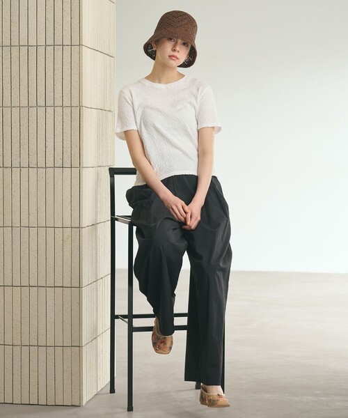 【WHITE】<ASTRAET>ドット ジャガード ショートスリーブシャツ ショートスリーブアメリカンスクリプトTシャツ