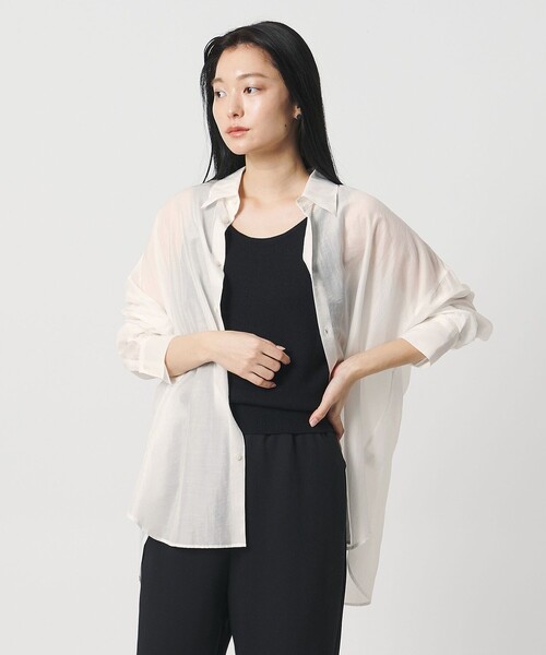 ブラウス シャツ 「MARW UNITED ARROWS」シアー シャツ レディースの画像