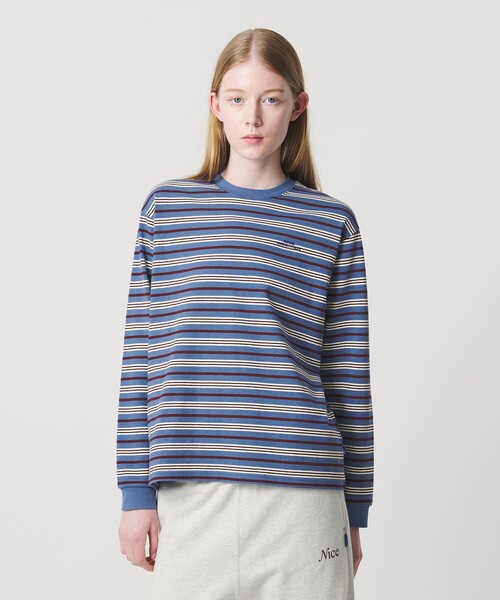 NICE WEATHER tシャツ 「NICE WEATHER」ボーダー ロングスリーブ T