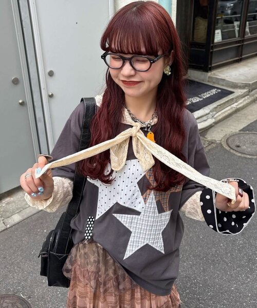 CIAOPANIC（チャオパニック） tシャツ 半袖 スターパッチワークTee