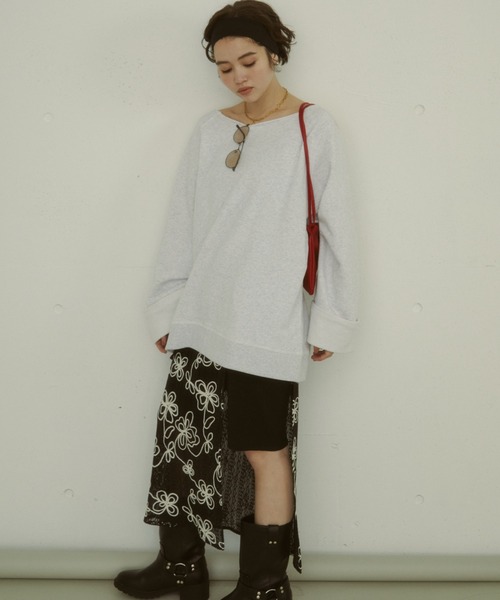 「MIRROR STOKE」 スウェットカットソー MEDIUM アイボリー レディース_画像4