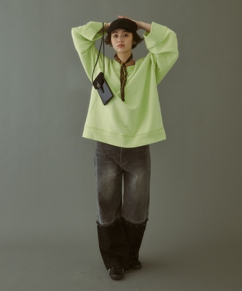 「MIRROR STOKE」 スウェットカットソー MEDIUM アイボリー レディース_画像9