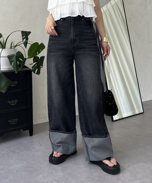 「prose verse」 デニムパンツ LARGE ブラック レディース_画像5