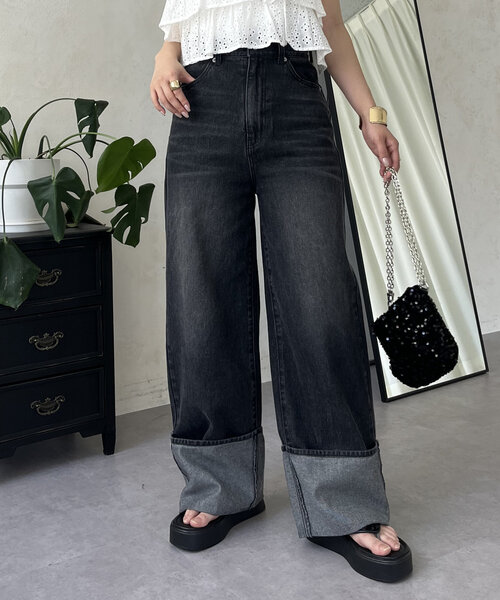 「prose verse」 デニムパンツ LARGE ブラック レディース_画像7