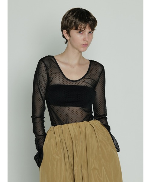 「SORIN」 長袖カットソー 38 ベージュ レディース_画像4