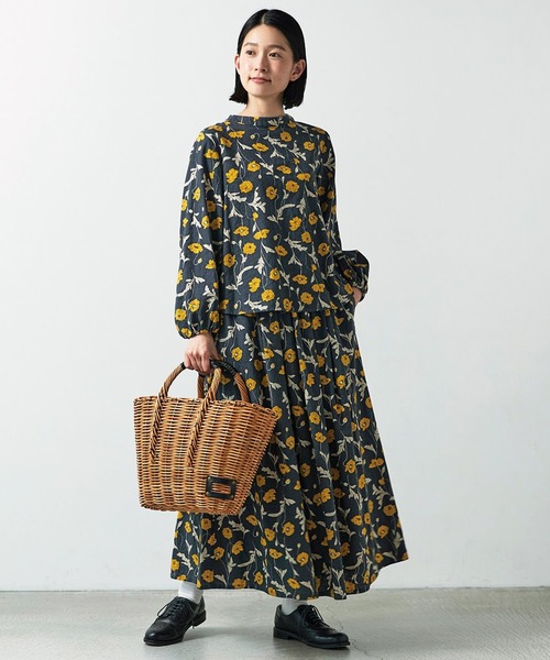 「Sunny clouds」 長袖ブラウス MEDIUM イエロー×ブラック レディース_画像5