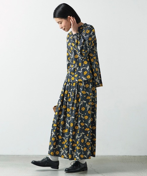 「Sunny clouds」 長袖ブラウス MEDIUM イエロー×ブラック レディース_画像6