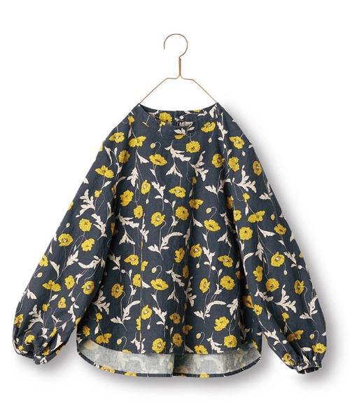 「Sunny clouds」 長袖ブラウス MEDIUM イエロー×ブラック レディース_画像9