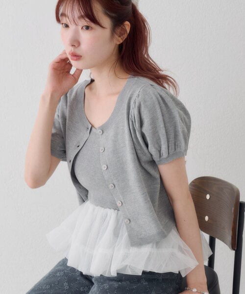 tシャツ 「ドット＆無地」バレリーナチュールSET レディースの画像