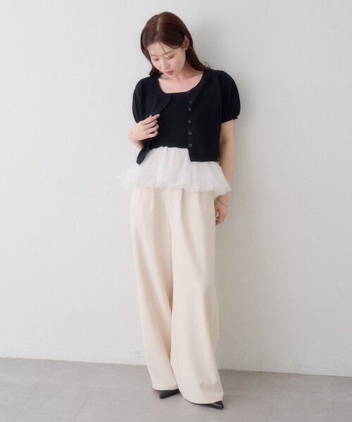 tシャツ 「ドット＆無地」バレリーナチュールSET レディースの画像