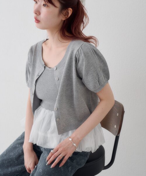 tシャツ 「ドット＆無地」バレリーナチュールSET レディースの画像
