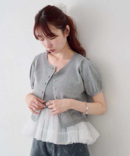 tシャツ 「ドット＆無地」バレリーナチュールSET レディースの画像