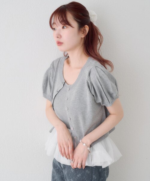 tシャツ 「ドット＆無地」バレリーナチュールSET レディースの画像